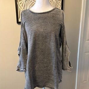Gray Cold Shoulder Top
